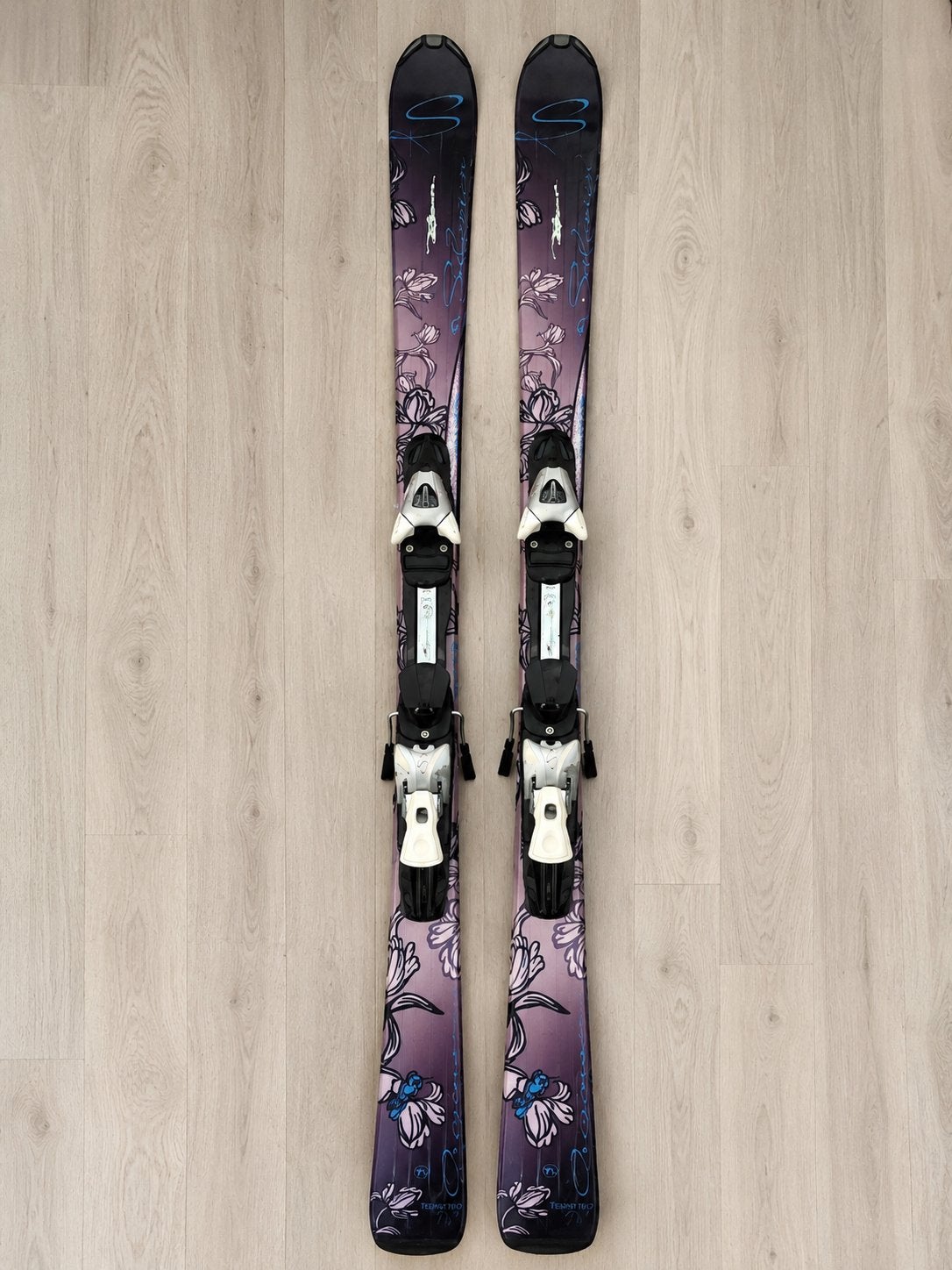 Salomon Temptation 165cm Skis + Bindings Purple Floral, 160 tot 180 cm, Zo goed als nieuw, Ski's, Salomon