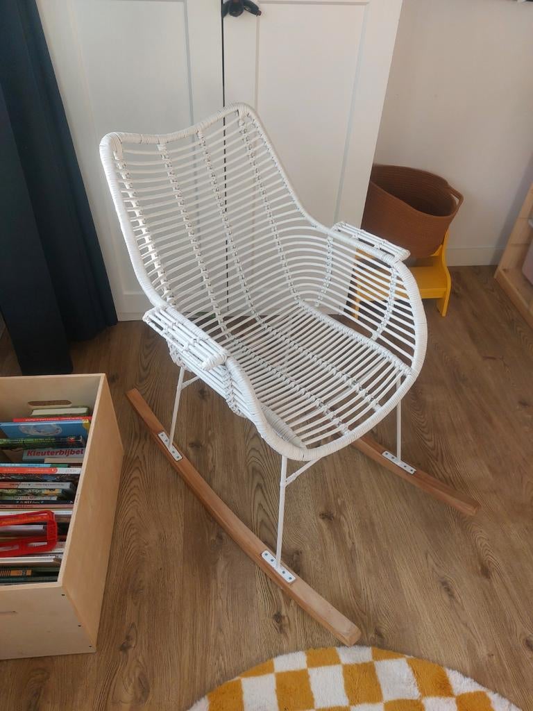 Rotan Schommelstoel, Ophalen, Minder dan 75 cm, Scandinavisch, Hout