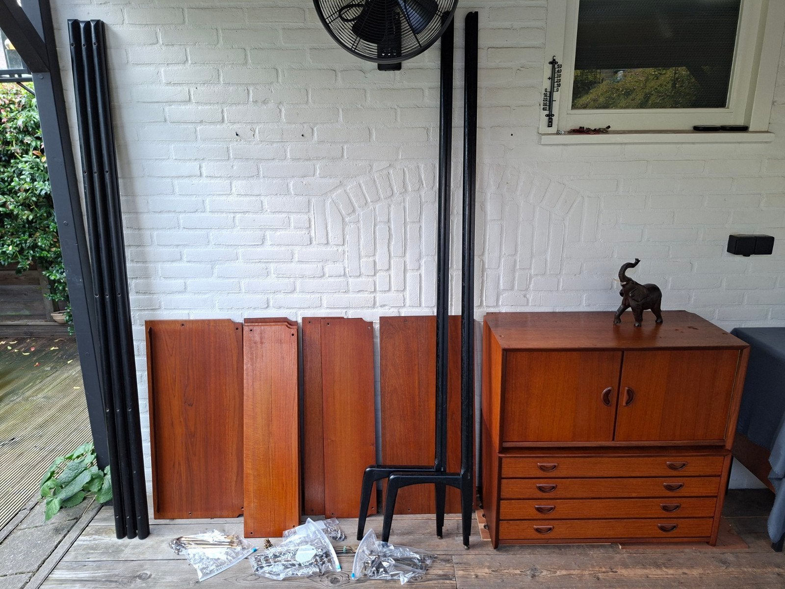 Vintage retro kast wandsysteem Louis van Teeffelen Webe j 60, Ophalen, Gebruikt, Teakhout, 150 tot 200 cm