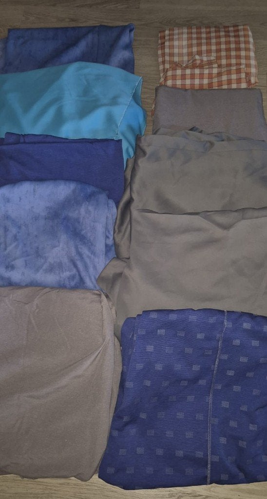 Diverse gordijnen en raambekleding in een Koop!, Huis en Inrichting, Stoffering | Gordijnen en Lamellen, Ophalen, Gebruikt, Met haken