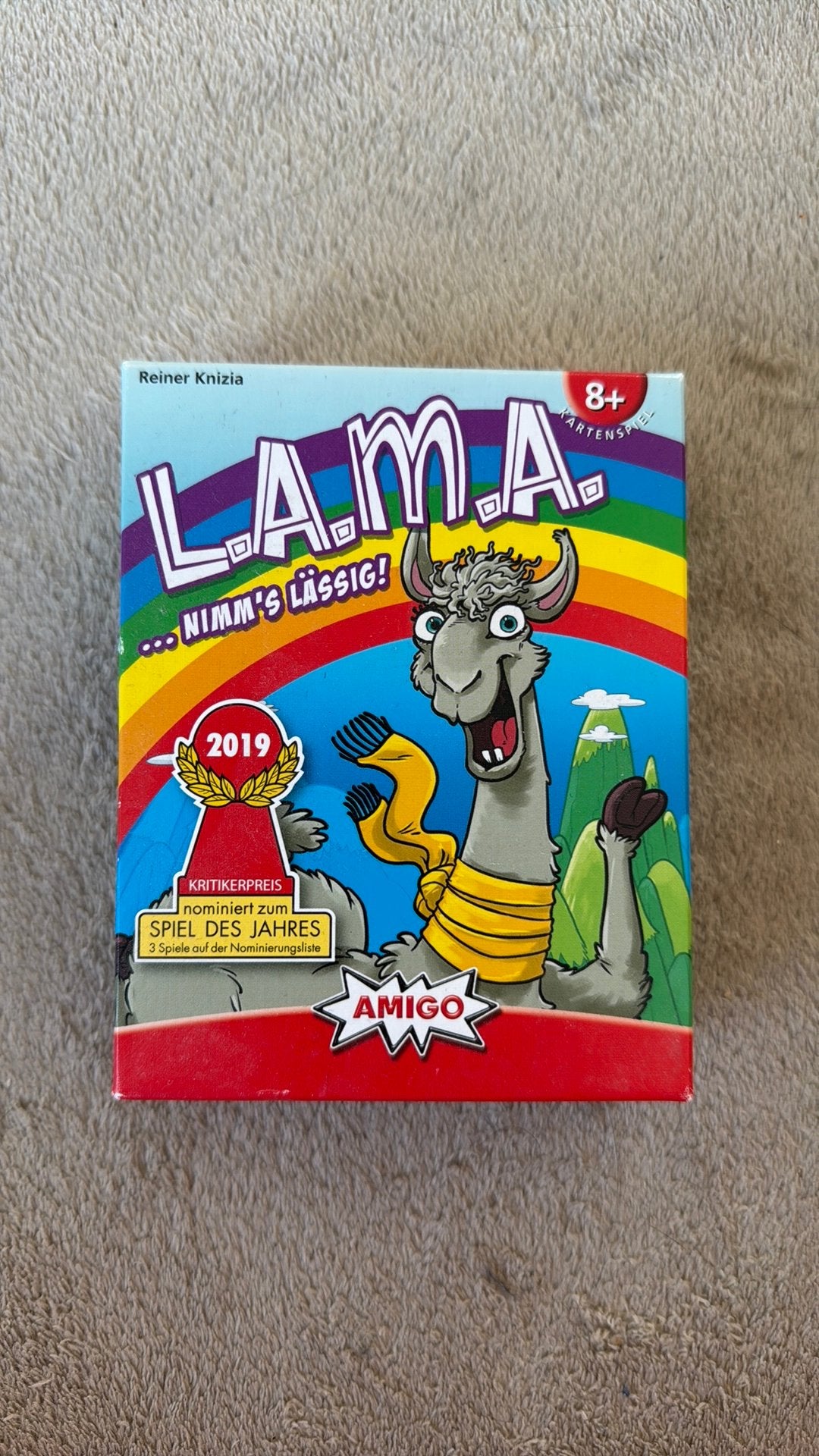 L.A.M.A. kaartspel van Reiner Knizia - Amigo, Hobby en Vrije tijd, Een of twee spelers, Ophalen of Verzenden, Gebruikt