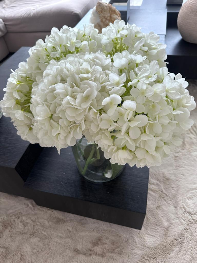 Prachtige witte hortensia kunstbloemen boeket, Binnen, Textiel, Ophalen of Verzenden, Boeket