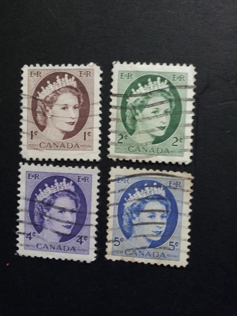 Canada kopjes A Koningin Elizabeth gestempeld, Ophalen of Verzenden, Gestempeld, Noord-Amerika