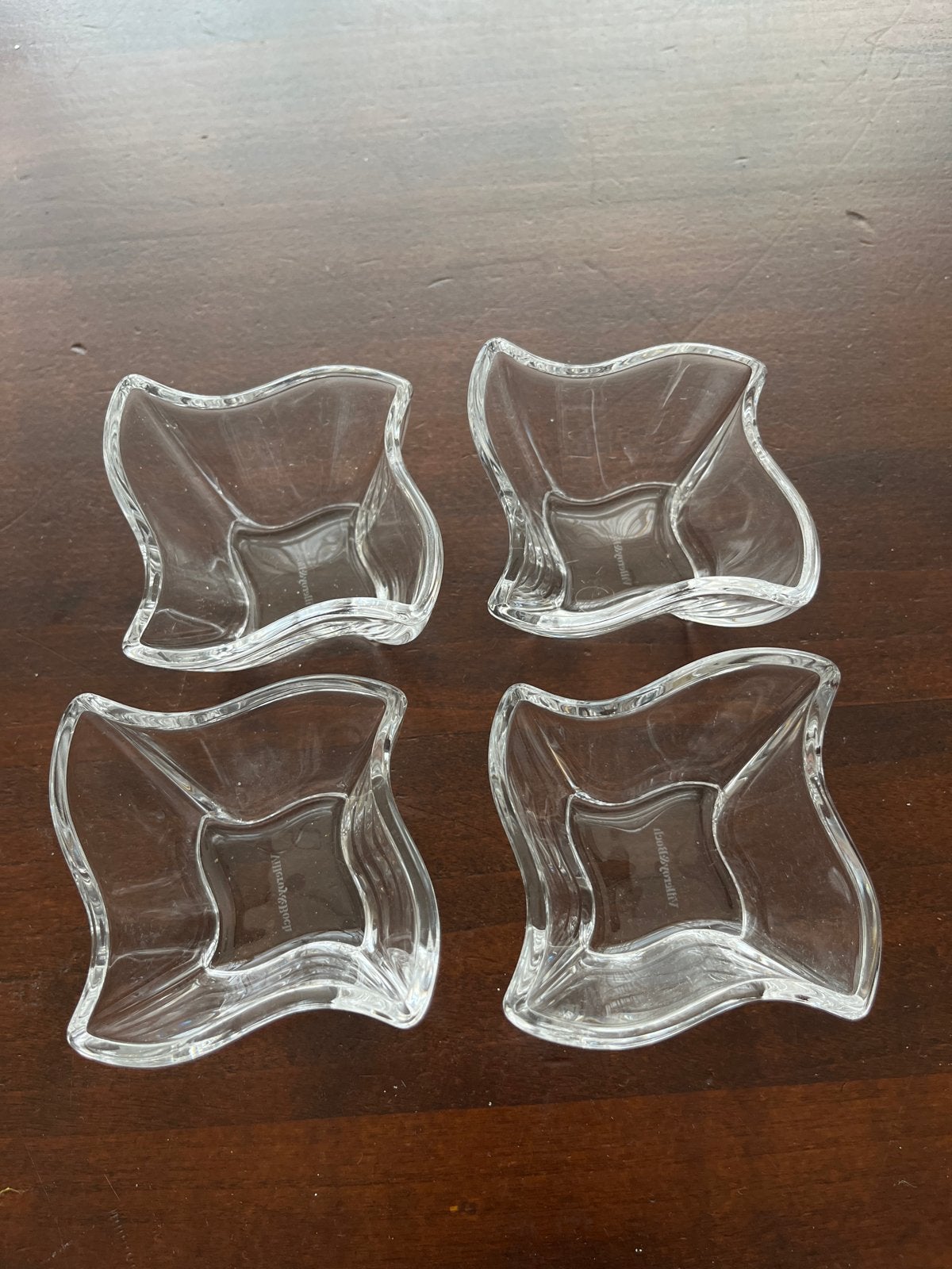 4x Villeroy & Boch kristallen notenschaaltjes 8x8x5 cm, Ophalen of Verzenden
