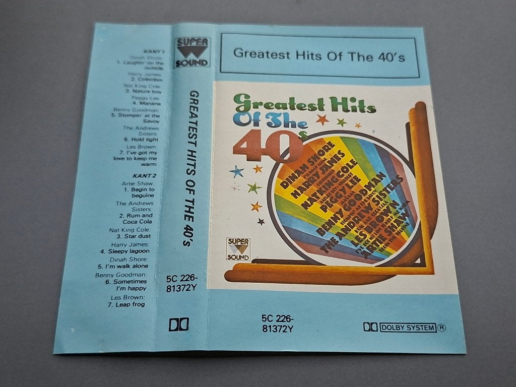 GREATEST HITS OF THE 40'S (MC), Cd's en Dvd's, Cassettebandjes, Ophalen of Verzenden, Zo goed als nieuw, Origineel, Met bewaardoos, rek of koffer
