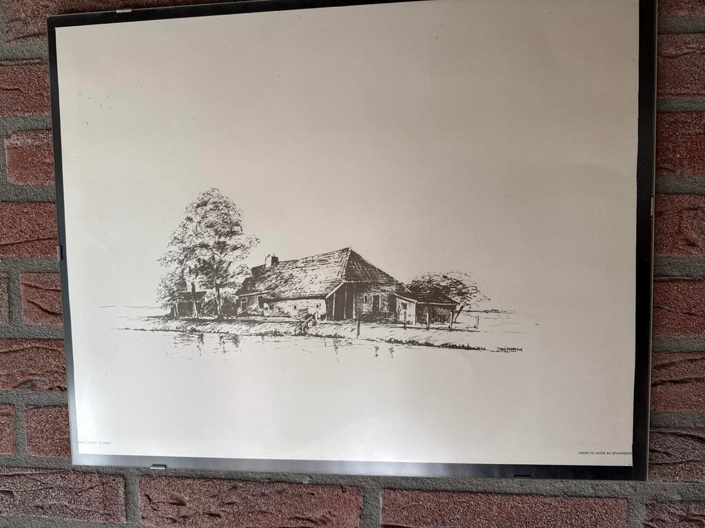 Afbeelding langs de Hunze in Spijkerboor - 50x40 cm, Ophalen