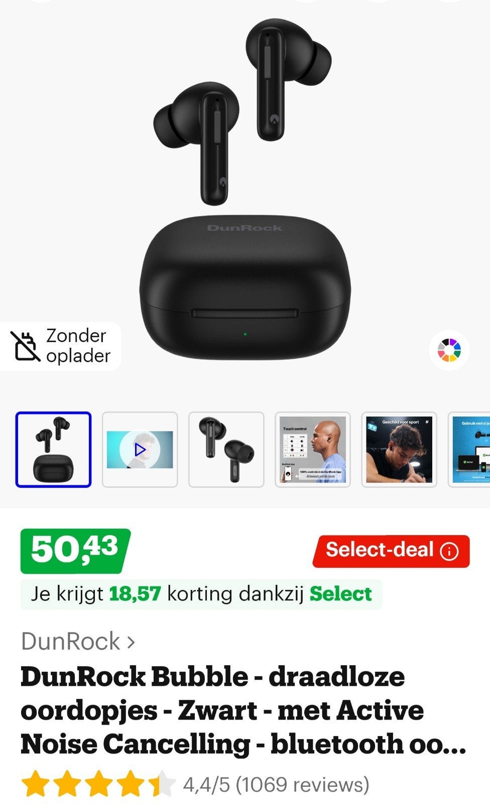 Nieuwe DunRock Bubble draadloze oordopjes - Zwart
