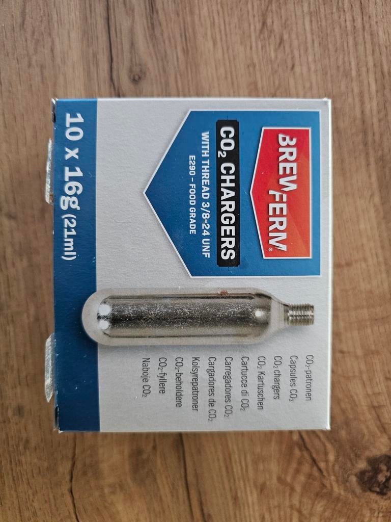 Brewferm CO2 Chargers 10x16g (9 stuks over), Ophalen of Verzenden, Zo goed als nieuw
