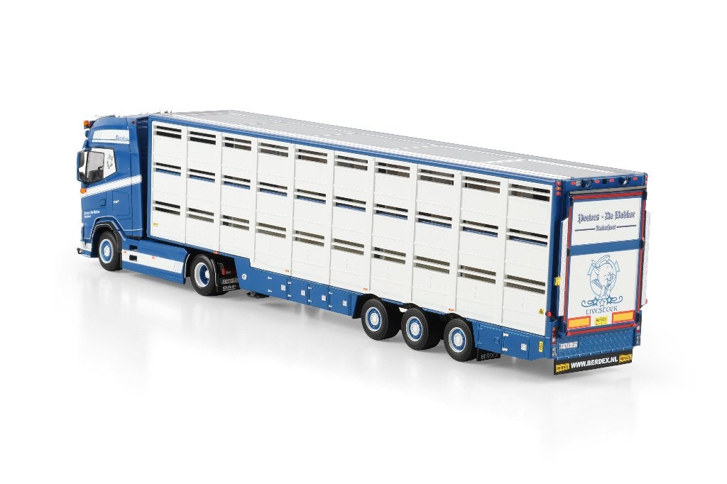 WSI DAF XG +  4X2  + LIVE STOCK TRAILER  PEETERS DE BAKKER, Hobby en Vrije tijd, Modelauto's | 1:50, Ophalen of Verzenden, Nieuw