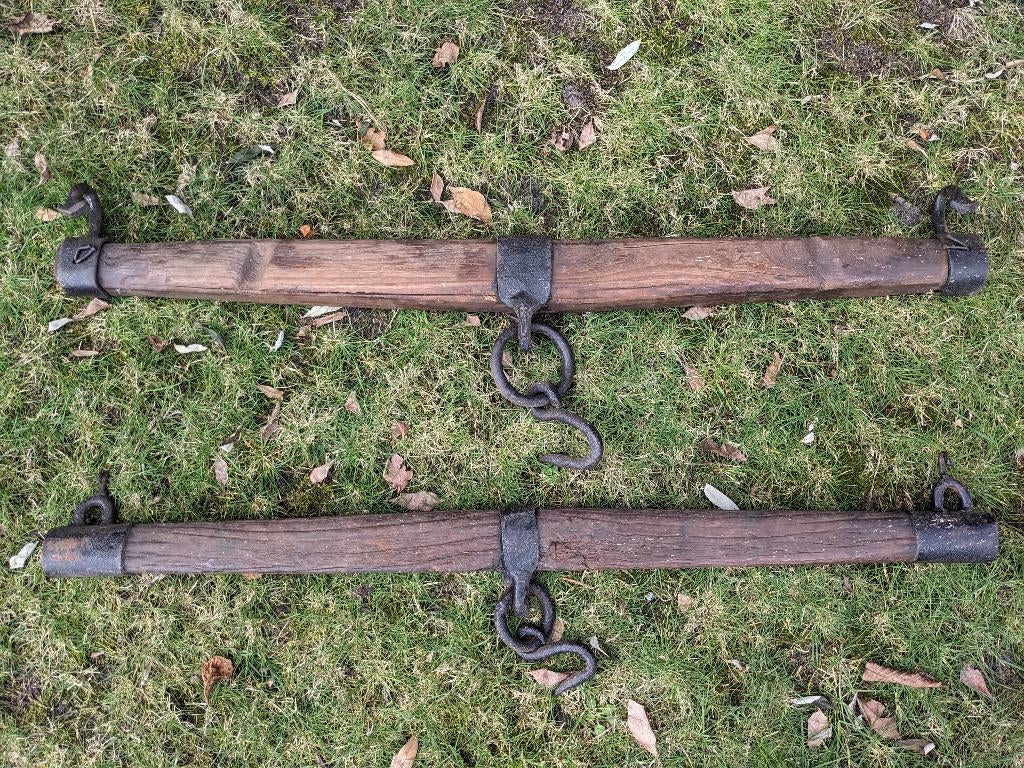 2x Antiek eiken zwenghout of dwarshout, Ophalen, Gebruikt, Overige soorten
