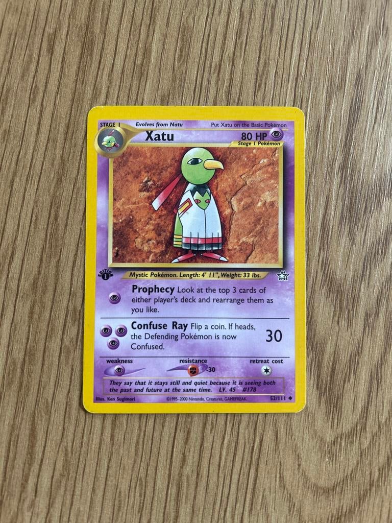 Xatu 52/111 neo genesis 1st edition, Ophalen of Verzenden, Gebruikt, Losse kaart