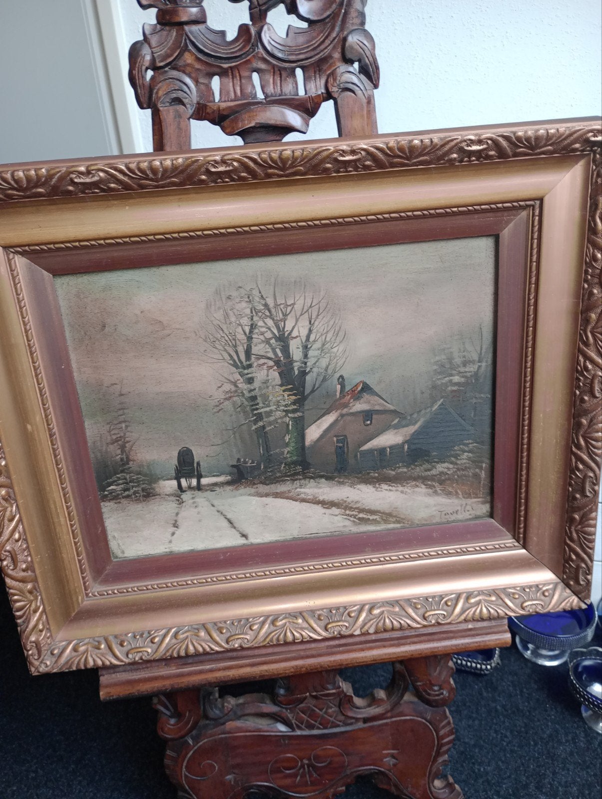 Oud schilderij zie foto s, Ophalen of Verzenden