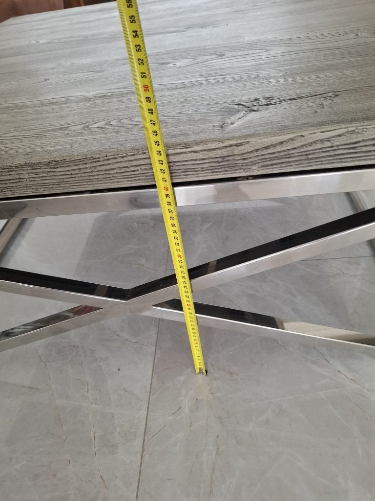 salontafel met RVS onderstel, Huis en Inrichting, Tafels | Salontafels, Ophalen, Rechthoekig, 100 tot 150 cm, 50 tot 100 cm