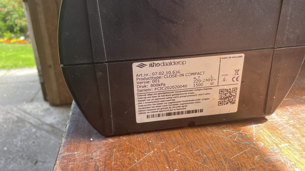 close in boiler, Doe-het-zelf en Verbouw, Geisers en Boilers, Ophalen, Gebruikt, Boiler, Minder dan 20 liter