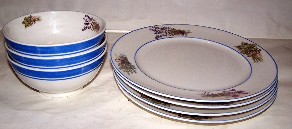 Alie Kruse Kolk servies. 4 borden en 3 kommen. Izgs., Ophalen of Verzenden, Zo goed als nieuw, Keramiek, Overige typen