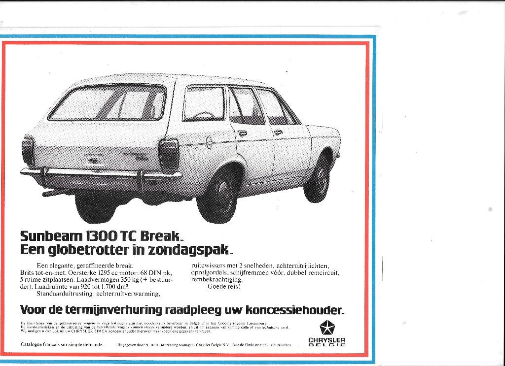 CHRYSLER Lichte bedrijfswagens  1970, Ophalen of Verzenden, Zo goed als nieuw, Overige merken