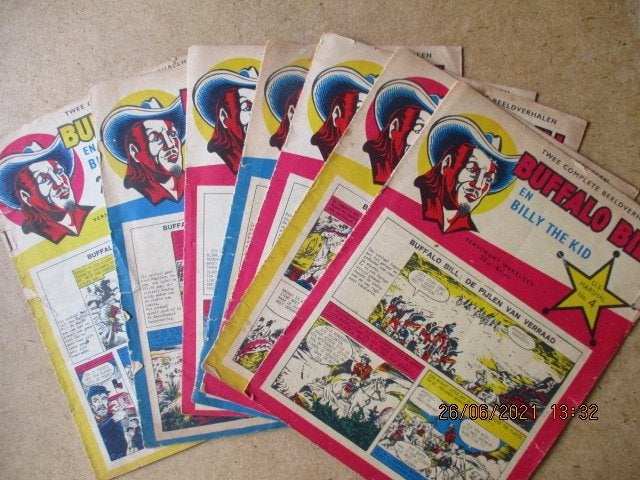 adv4596 buffalo bill en billy the kid, Eén comic, Ophalen, Gelezen, Overige gebieden