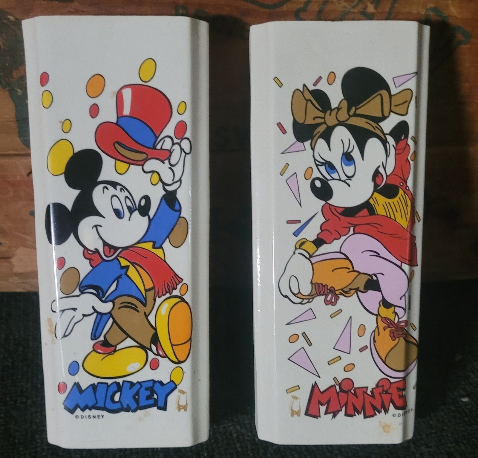 Vintage Disney Mickey & Minnie Mouse waterbakjes, Ophalen of Verzenden, Mickey Mouse, Gebruikt, Overige typen