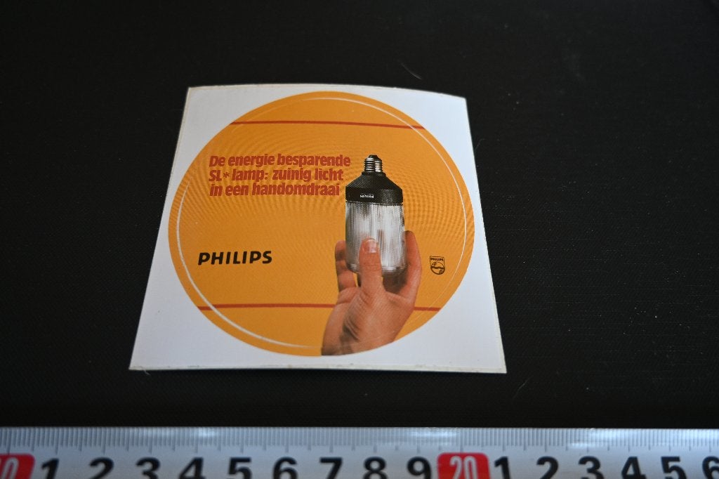 sticker PHILIPS De energie besparende SL Lamp  *, Verzamelen, Ophalen of Verzenden, Zo goed als nieuw
