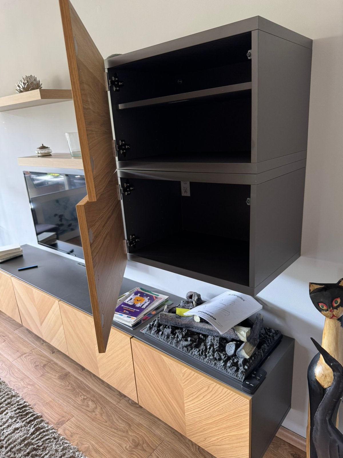 IKEA BESTA TV-meubel met opbergkasten en planken, Ophalen, Zo goed als nieuw, 200 cm of meer, 150 tot 200 cm