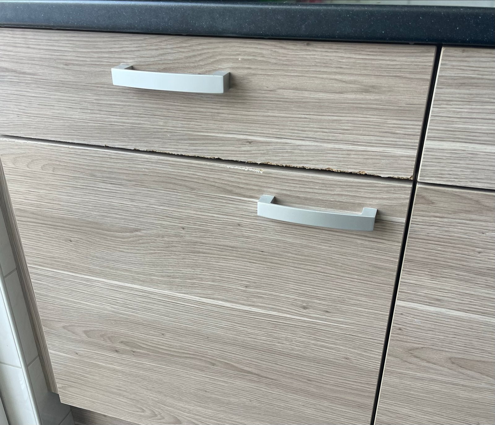 Gezocht keukendeurfront/lade Bruynzeel keuken 240 cm breed, Ophalen, Bruin, Enkelwandige keuken, Zo goed als nieuw