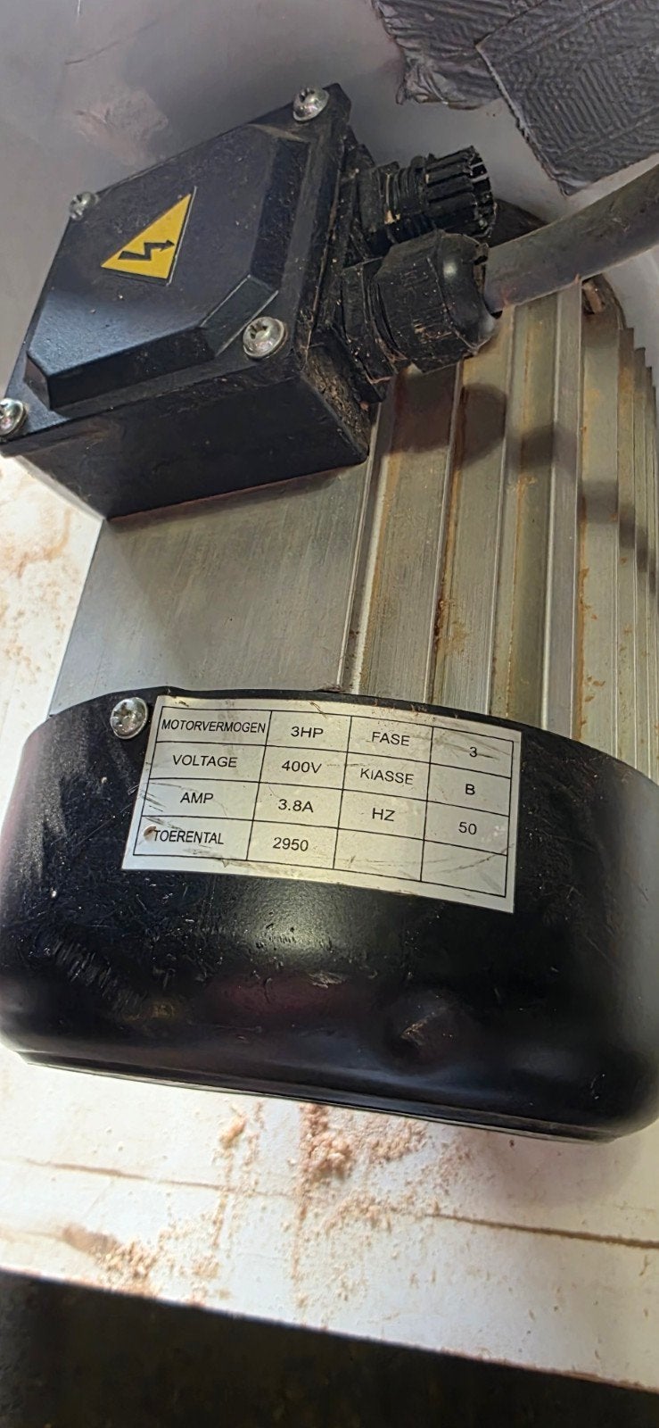 Electromotor 3HP Krachtstroom met Slakkenhuis Ventilator, Doe-het-zelf en Verbouw, Ophalen of Verzenden