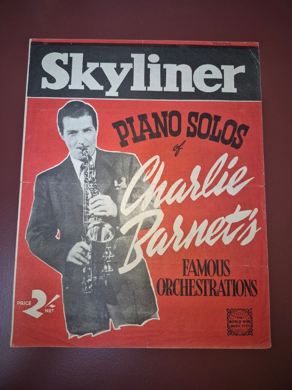 Skyliner Piano Solos - Charlie Barnet's Orchestrations, Gebruikt, Ophalen of Verzenden, Artiest of Componist, Jazz