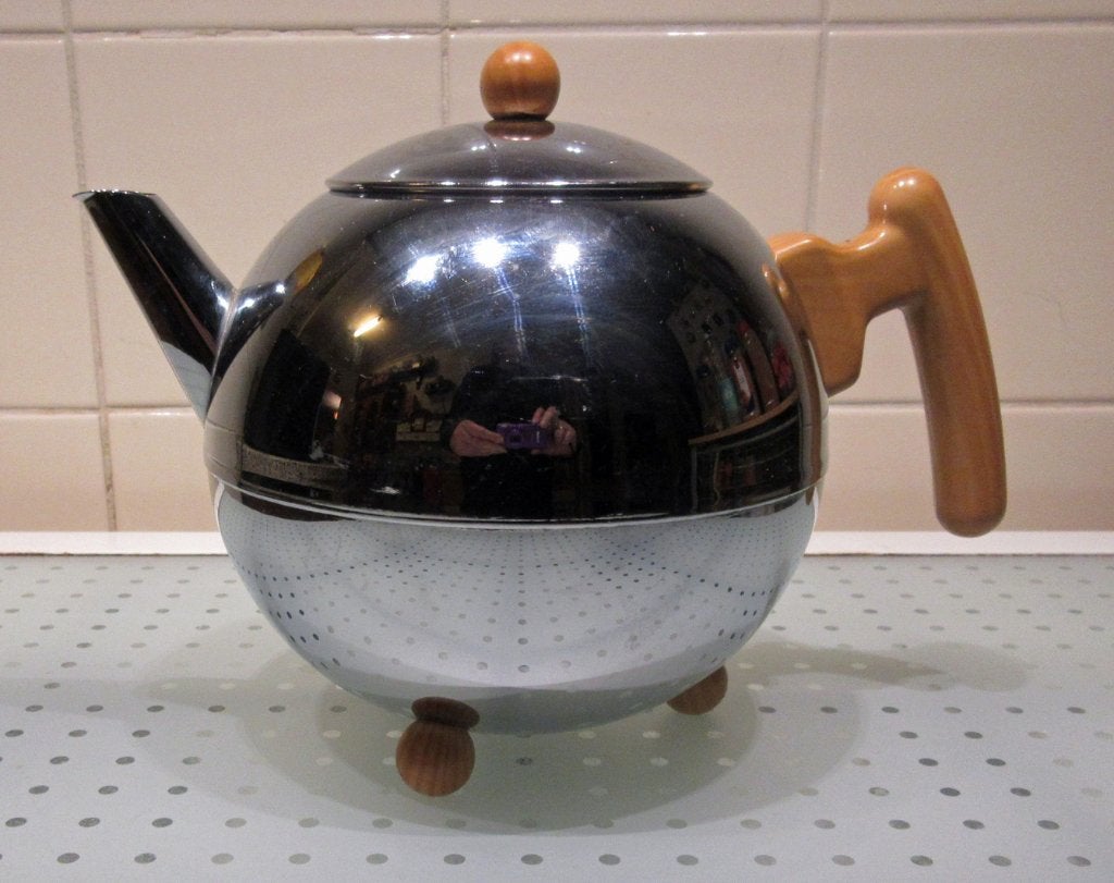 Bredemeijer Duet Bella Ronde dubbelwandige theepot Design, Theepot/fluitketel, Zilver, Zo goed als nieuw, Metaal