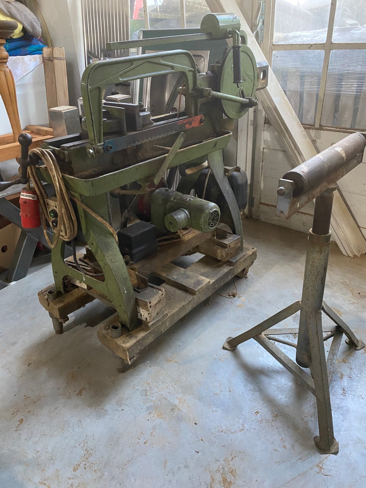 Beugelzaagmachine inclusief rolbok, Doe-het-zelf en Verbouw, Gereedschap | Zaagmachines, Ophalen, Gebruikt, 70 mm of meer, Overige typen
