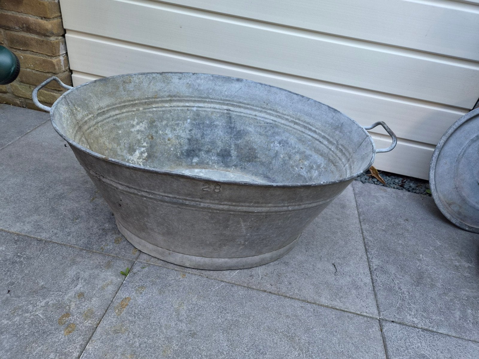 Oude zinken teil - Vintage wasbak, Ophalen