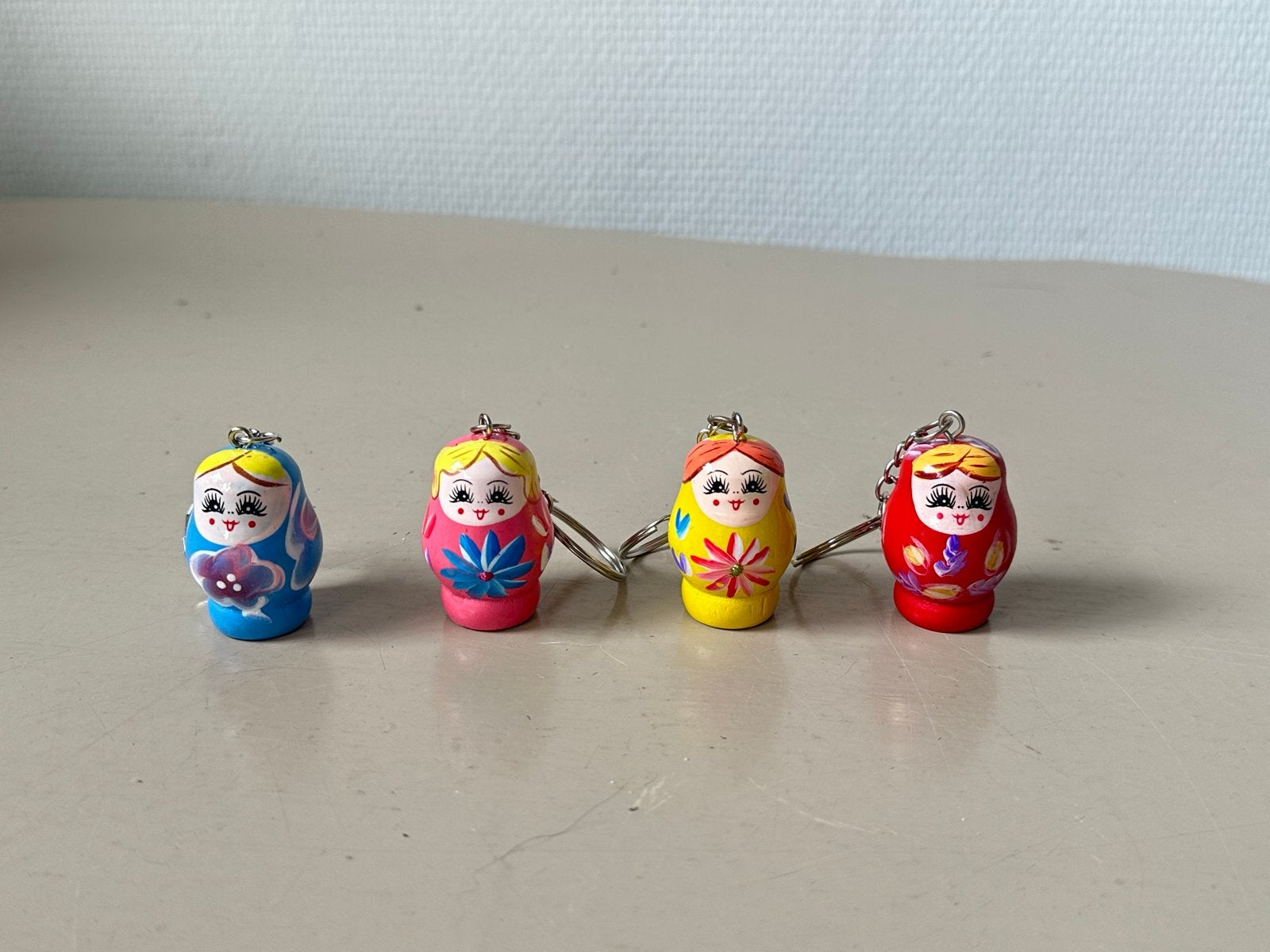 4 Matroesjka gelukspoppetjes- sleutelhangers, Ophalen of Verzenden, Gebruikt, Overige typen