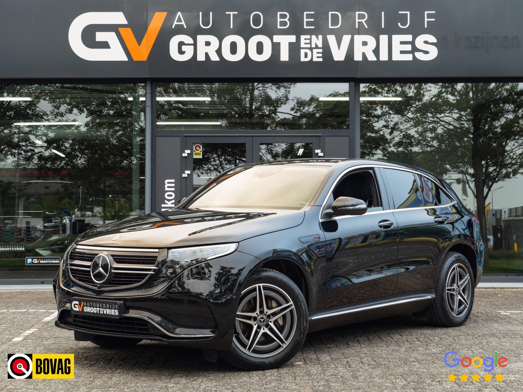 Mercedes-Benz EQC 400 4MATIC AMG Line 80 kWh|SOH 97,5%, Auto's, Automaat, Stof, Gebruikt, Zwart
