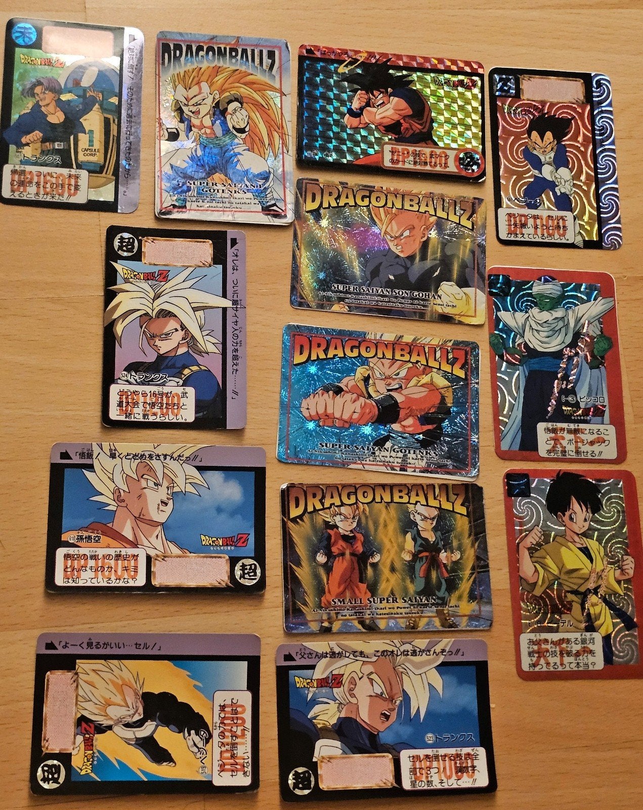 Dragon Ball Z Kaartjes 1993-1995 - Glimmende kaarten, Ophalen of Verzenden, Gebruikt, Meerdere kaarten, Foil