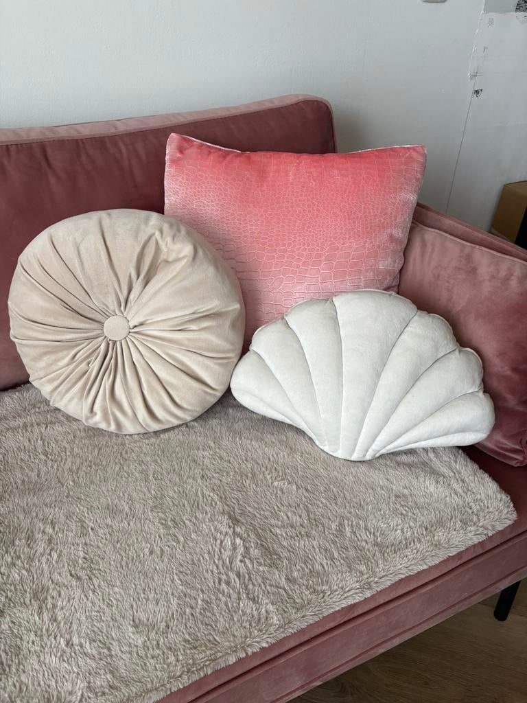 Kussens kwantum roze/beige, Ophalen of Verzenden, Zo goed als nieuw, Roze, Vierkant