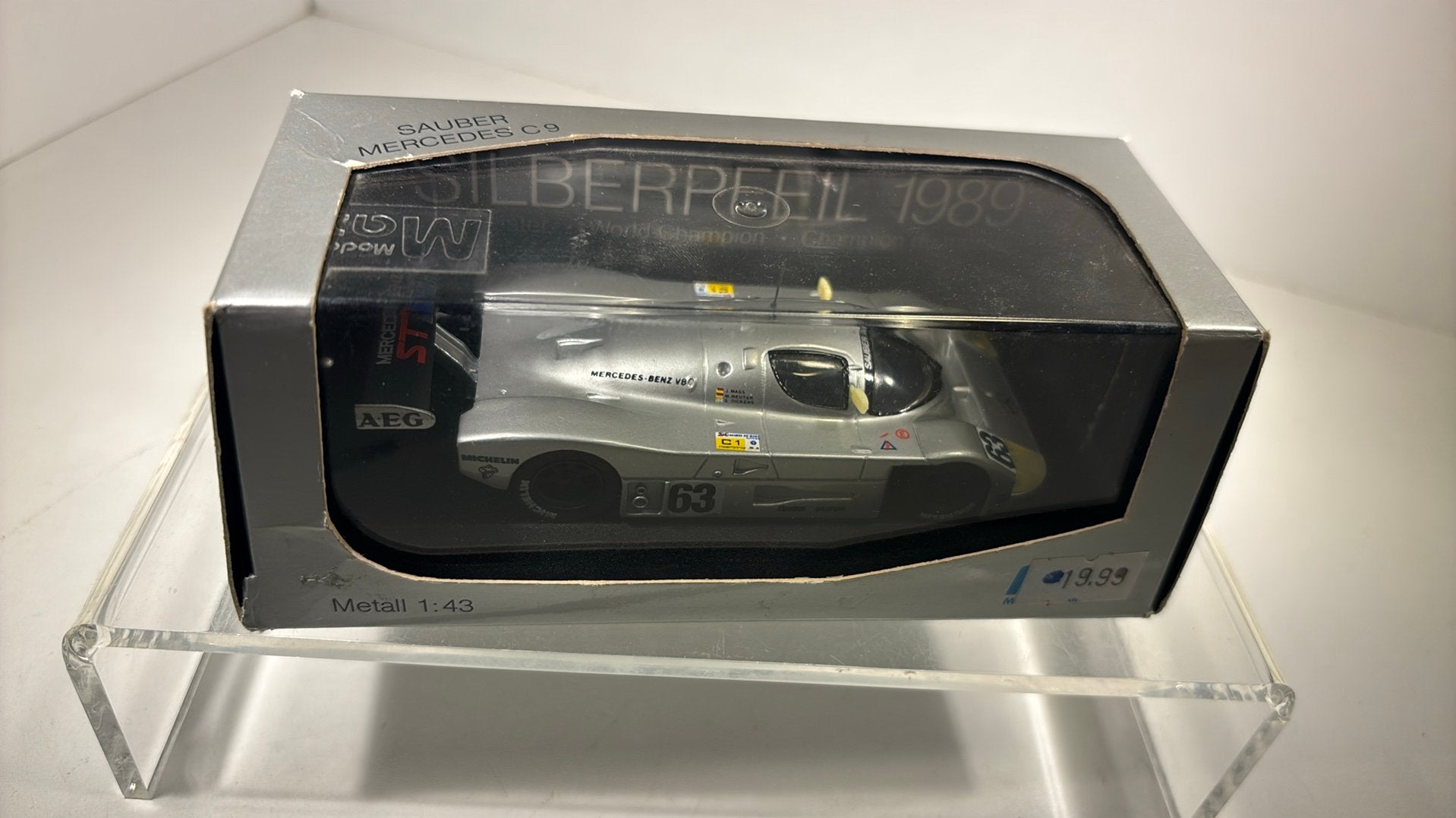 Mercedes sauber c9 1989 max model 1.43, Overige merken, Auto, Ophalen of Verzenden, A