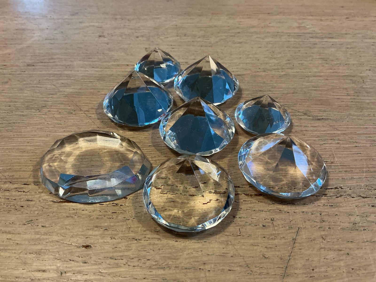 Decoratieve glazen diamanten (8 stuks), decoratie, kerst enz, Ophalen of Verzenden, Zo goed als nieuw