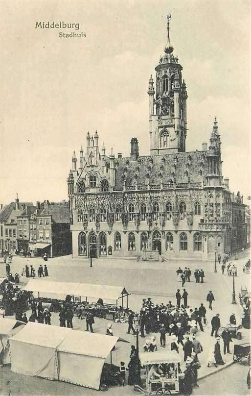 380-608-003 Middelburg Stadhuis, Verzenden, Voor 1920, Zeeland