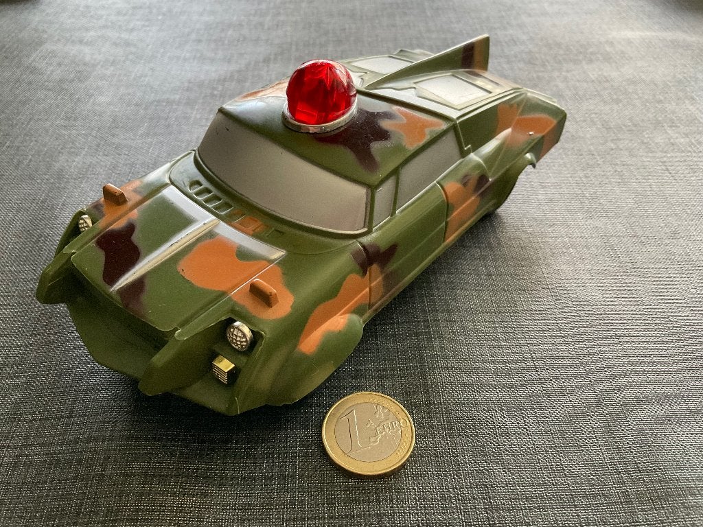 Plastic Leger auto met ROOD Zwaailicht, Ophalen, Zo goed als nieuw