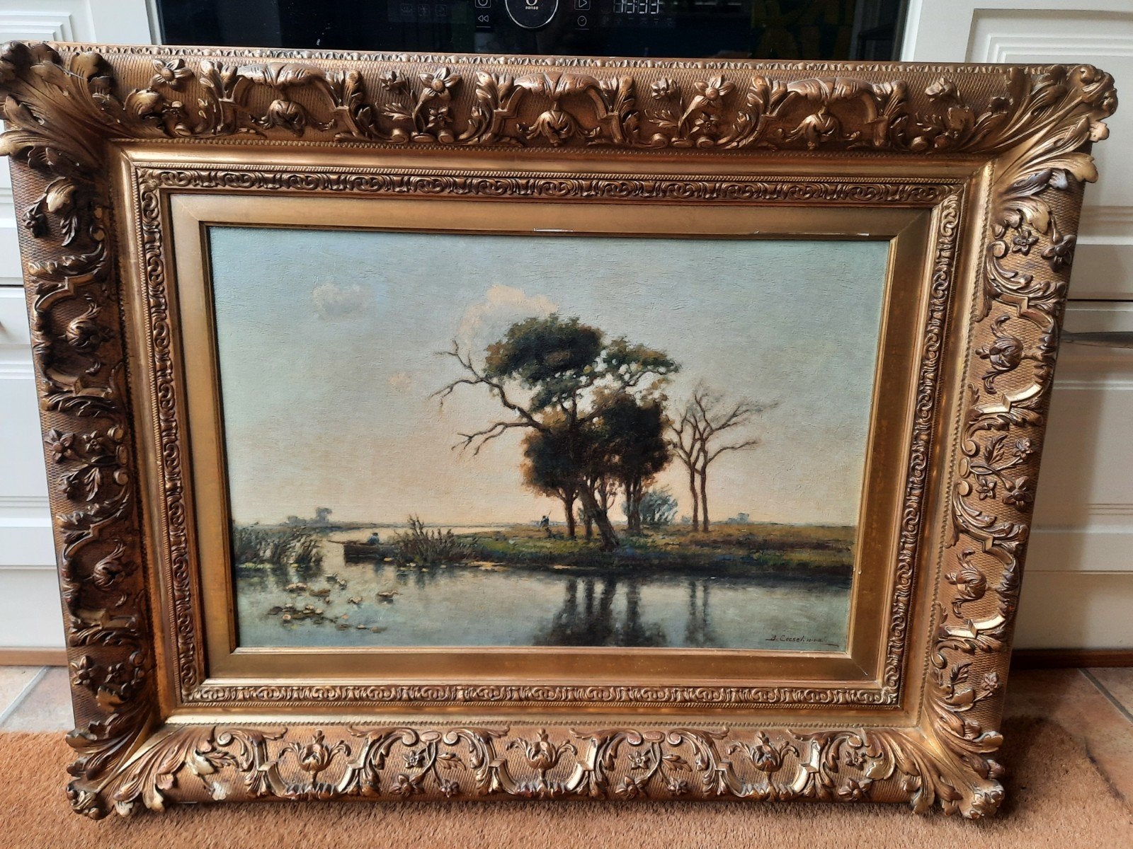 B. Coesel schilderij olieverf landschap haagsche school, Antiek en Kunst, Kunst | Schilderijen | Klassiek, Ophalen