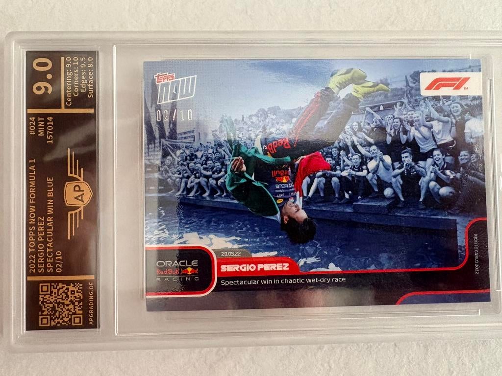 Ultra rare Topps Now Sergio Pérez – 02/10 – Graded 9.0., Ophalen of Verzenden, Nieuw, Formule 1