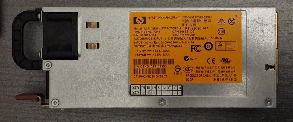 HP DPS-750RB A Server Voeding 750W, Computers en Software, Ophalen of Verzenden, Gebruikt