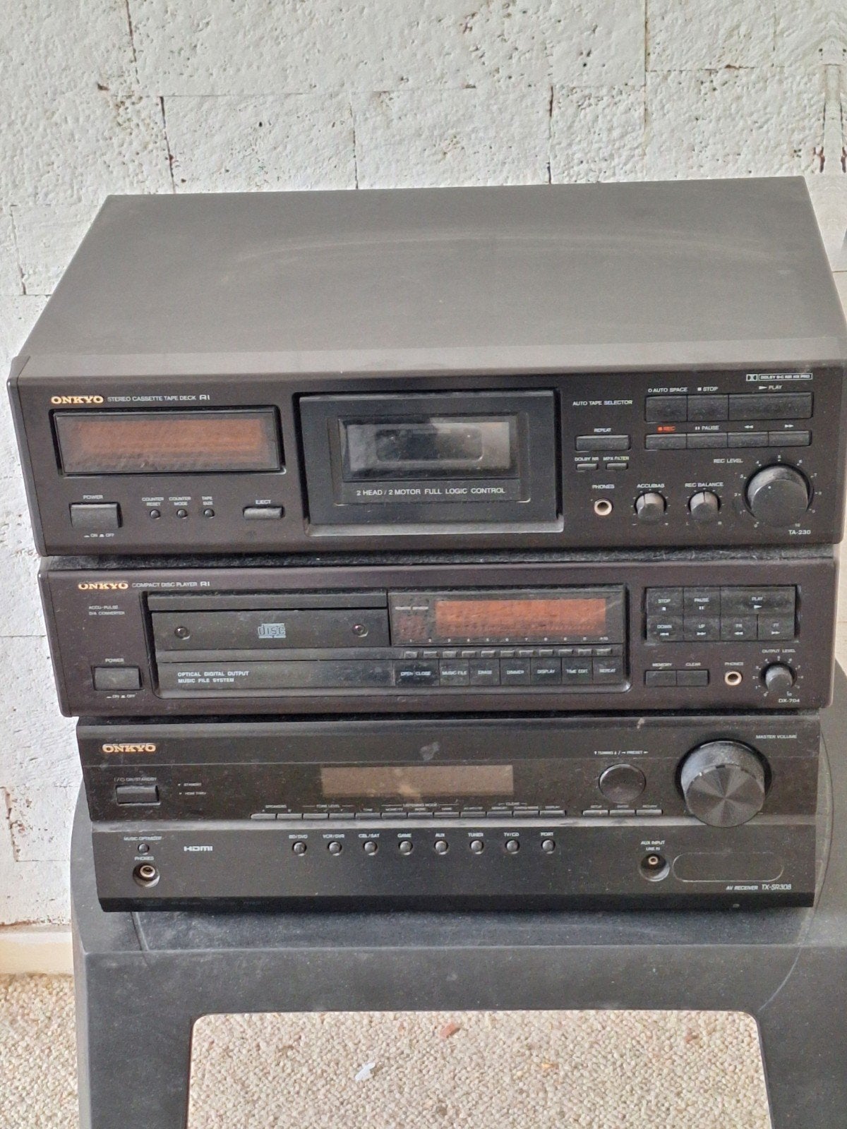 Onkyo Hifi Set: Cassettedeck, CD-speler, Versterker, Gebruikt, Losse componenten, Cassettedeck, Ophalen