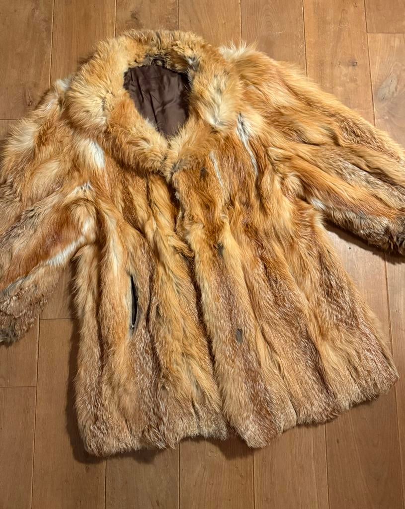 Vintage bontjas, Kleding | Dames, Ophalen of Verzenden, Zo goed als nieuw, Maat 42/44 (L), Bruin