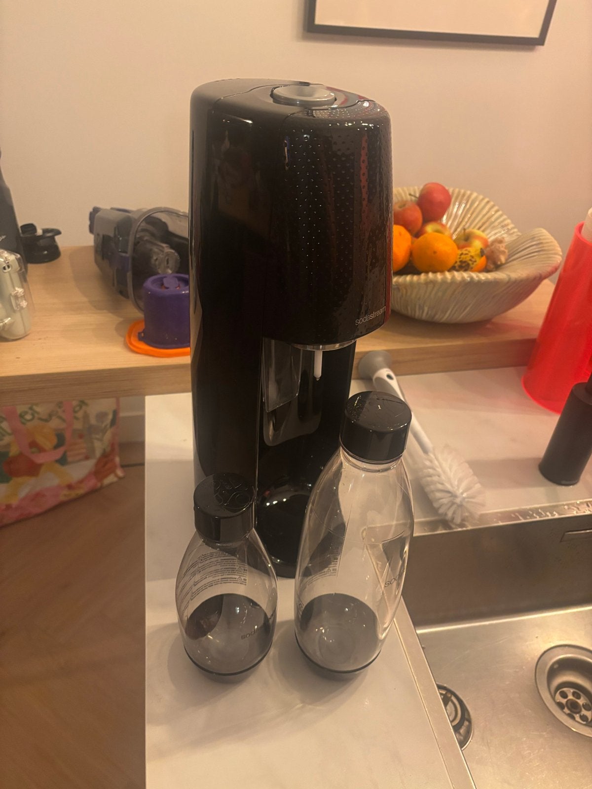 Sodastream met 2 flessen, Witgoed en Apparatuur, Ophalen, Gebruikt