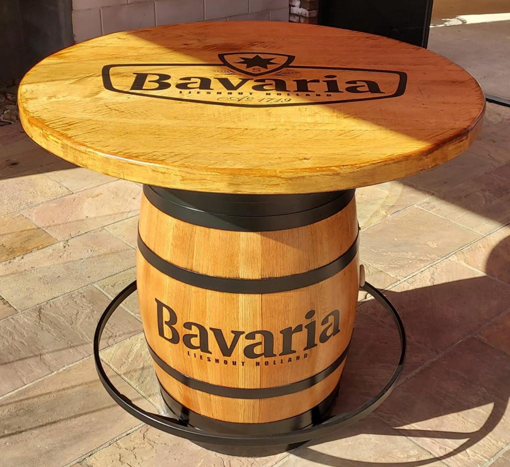 BAVARIA WIJNVAT STATAFEL met massief eiken blad, Ophalen of Verzenden, Nieuw, Overige typen, Bavaria