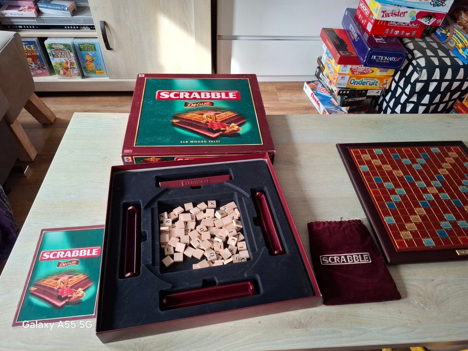 Scrabble Deluxe Bordspel - Compleet en in Goede Staat, Hobby en Vrije tijd, Gezelschapsspellen | Bordspellen, Mattel, Gebruikt