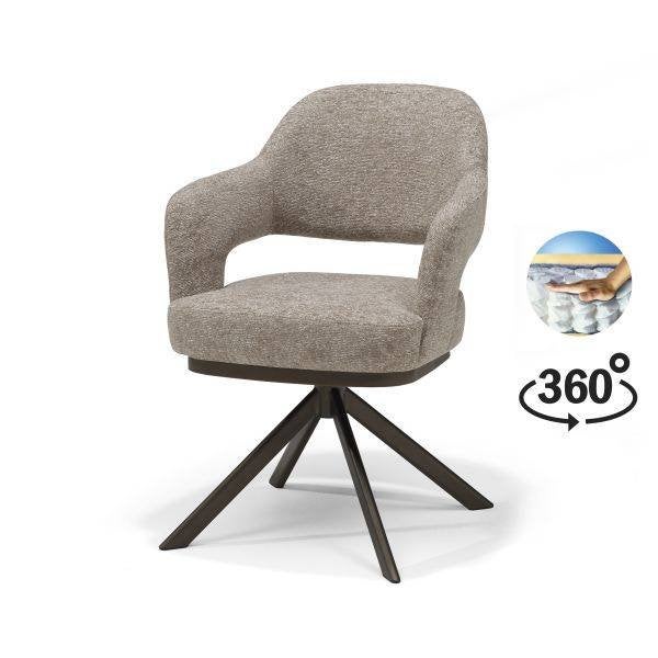 Armstoel Colorado 360 draaivoet stof bear sand, Modern design, Overige kleuren, Nieuw, Ophalen of Verzenden