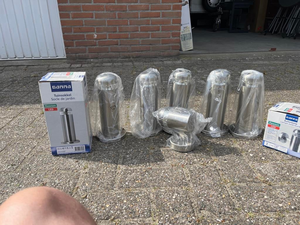 5x Gamma tuinsokkel Dawson LED & 1x buiten wandlamp Dawson L, Minder dan 50 watt, Staande lamp, Nieuw, Ophalen of Verzenden