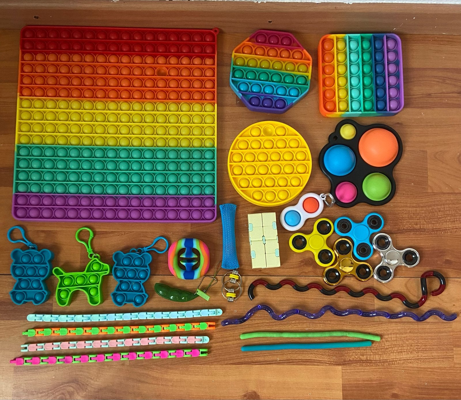 Grote collectie fidget toys: meer dan 20 stuks + mega pop it, Ophalen, Zo goed als nieuw, Jongen of Meisje