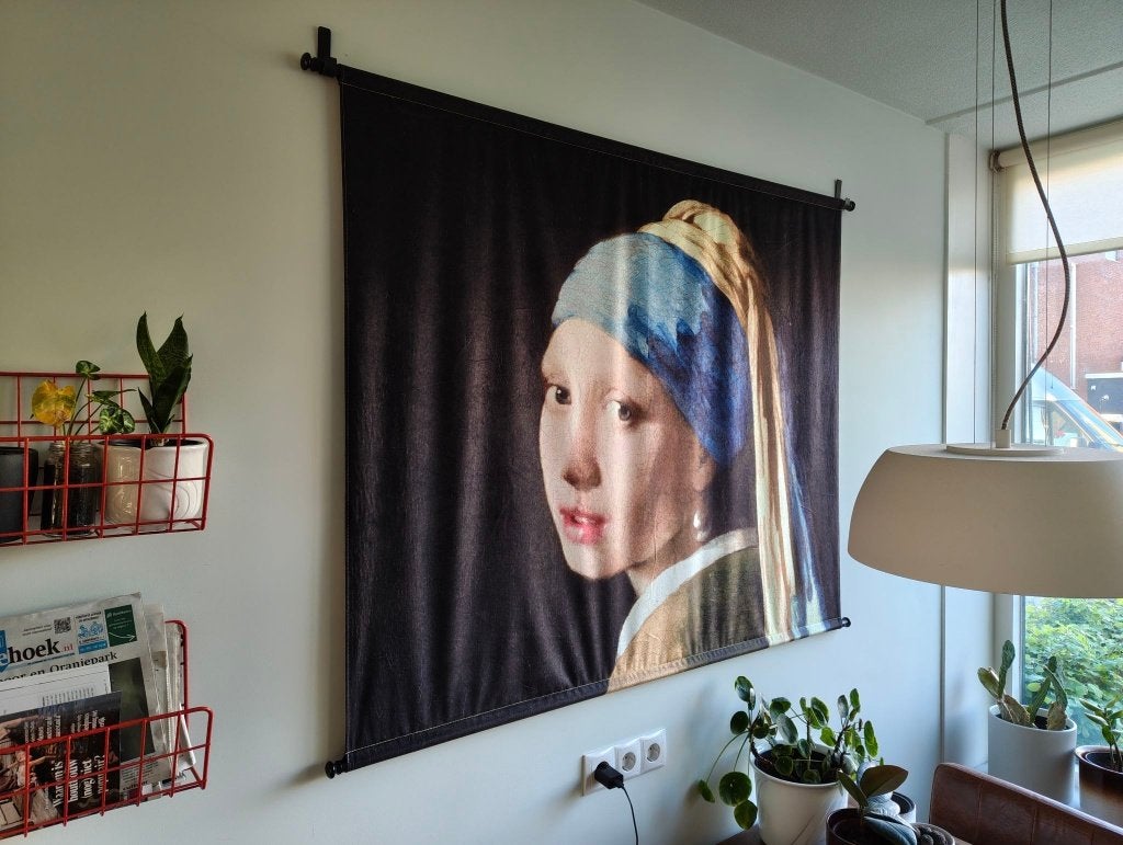Meisje met de parel - wandkleed / wanddoek, Ophalen, Zo goed als nieuw, 134 cm, 112 cm